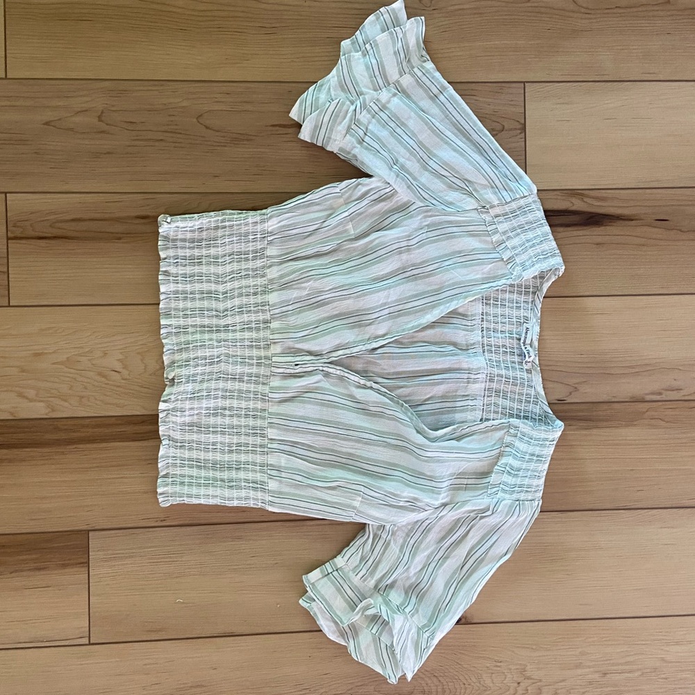 Abercrombie & Fitch Short-Sleeve Smocked Waist Top